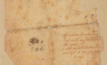 Lincoln's autograph sum book leaf
